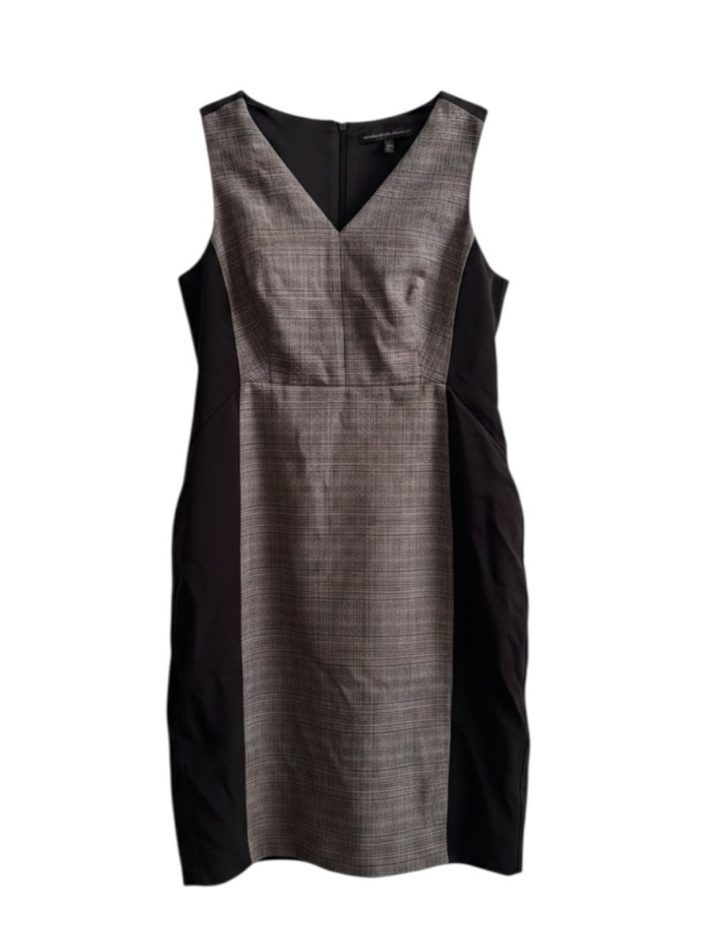 White House Black Market Women's Sheath Dress Size 14P Black and Plaid